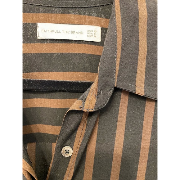 Faithfull The Brand Striped Shirt Bow Tie Front - Picture 6 of 16